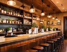 Barra de un bar restaurante