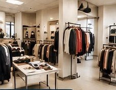 Interior de una tienda de ropa
